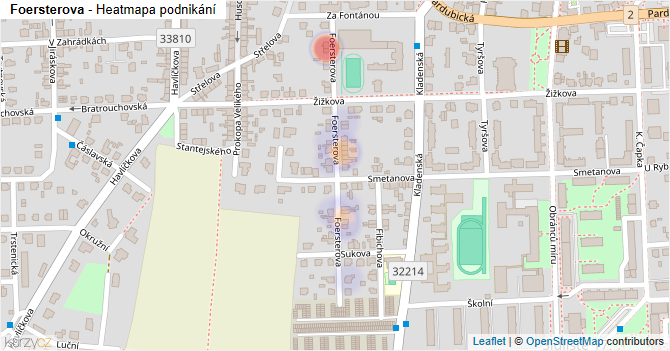Foersterova - mapa podnikání