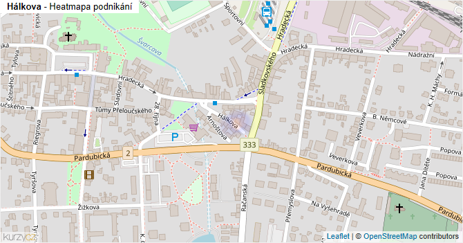 Hálkova - mapa podnikání