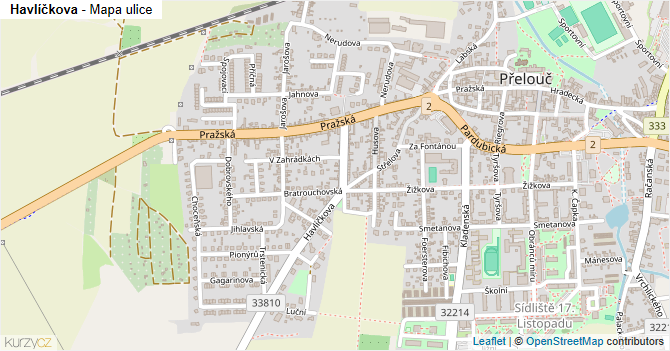 Havlíčkova - mapa ulice