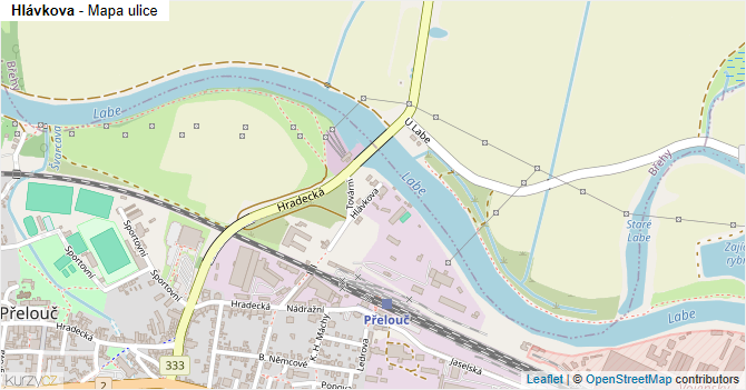 Hlávkova - mapa ulice