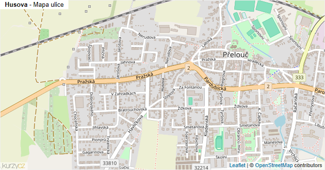 Husova - mapa ulice