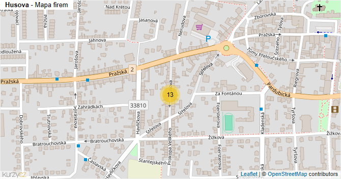 Husova - mapa firem