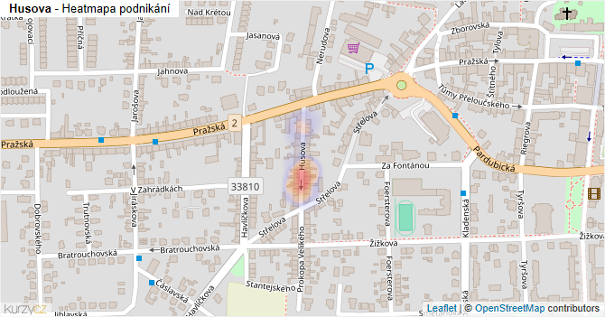 Husova - mapa podnikání