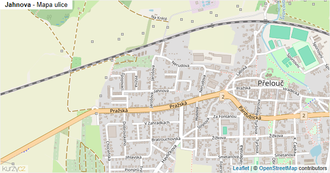 Jahnova - mapa ulice