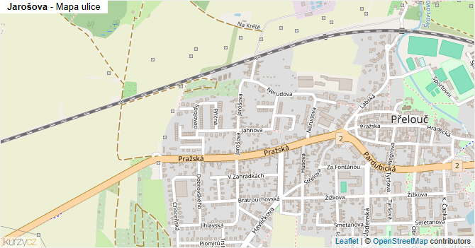 Jarošova - mapa ulice