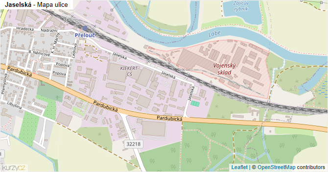 Jaselská - mapa ulice