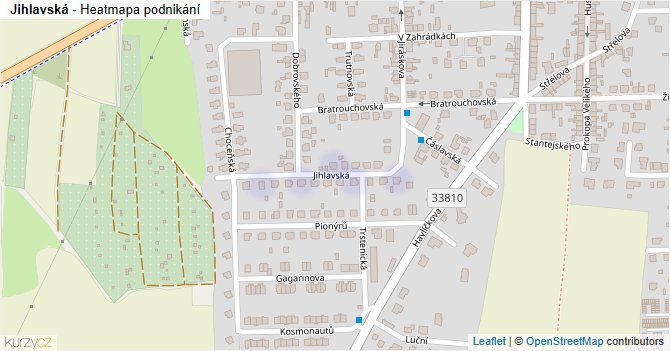 Jihlavská - mapa podnikání