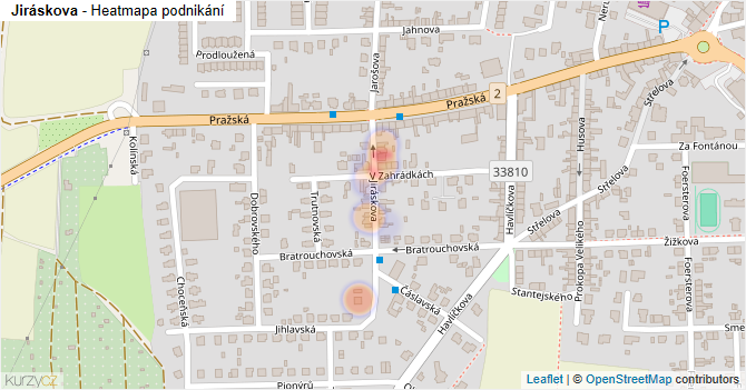 Jiráskova - mapa podnikání