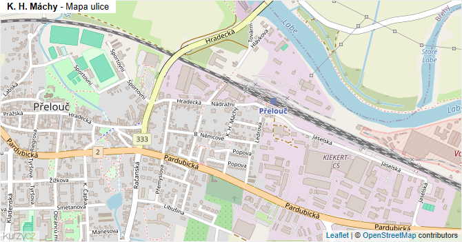 K. H. Máchy - mapa ulice