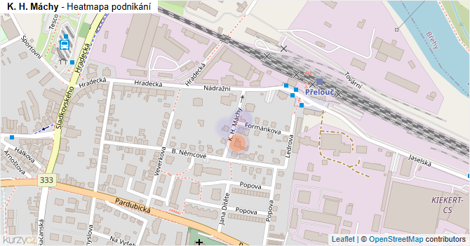 K. H. Máchy - mapa podnikání