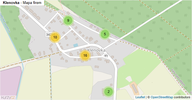Klenovka - mapa firem