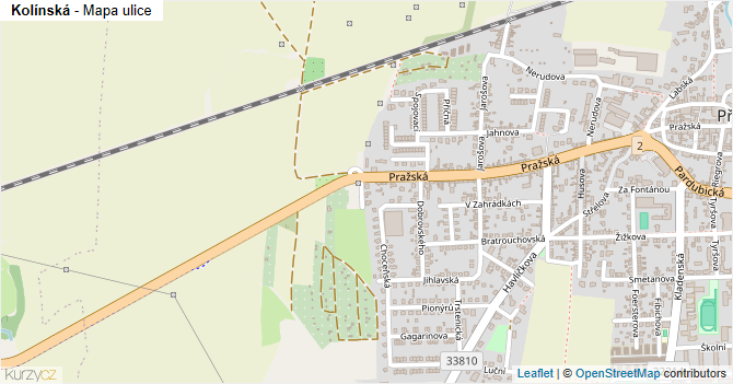 Kolínská - mapa ulice