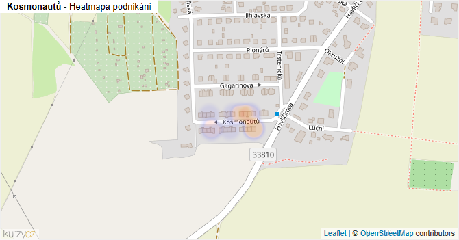 Kosmonautů - mapa podnikání