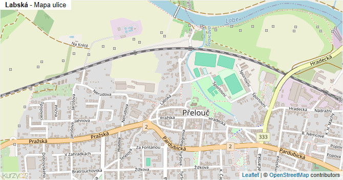 Labská - mapa ulice