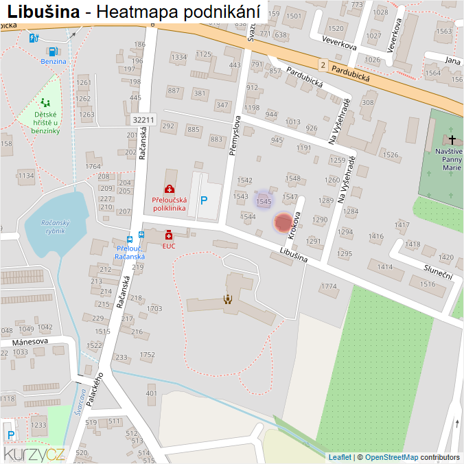 Mapa Libušina - Firmy v ulici.
