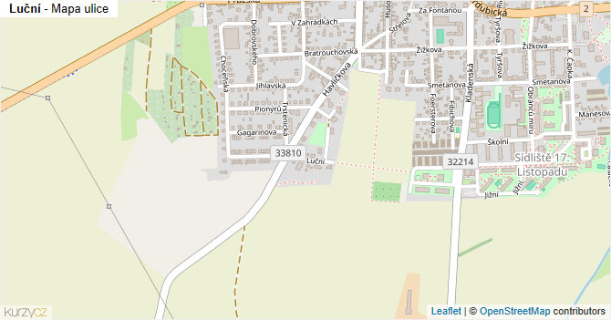 Luční - mapa ulice