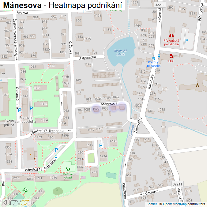 Mapa Mánesova - Firmy v ulici.