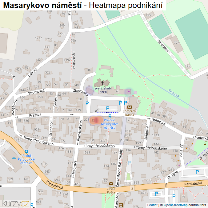 Mapa Masarykovo náměstí - Firmy v ulici.