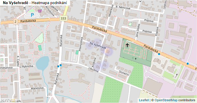 Na Vyšehradě - mapa podnikání