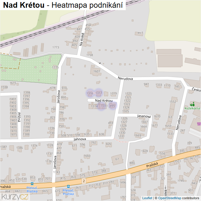 Mapa Nad Krétou - Firmy v ulici.