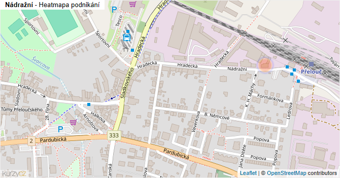 Nádražní - mapa podnikání