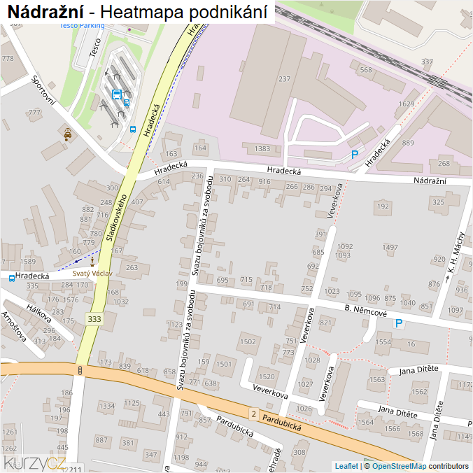 Mapa Nádražní - Firmy v ulici.