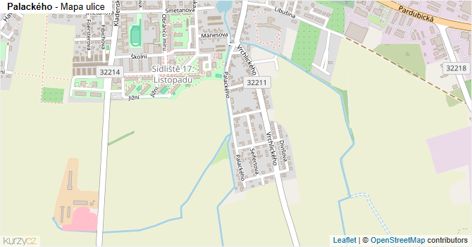 Palackého - mapa ulice