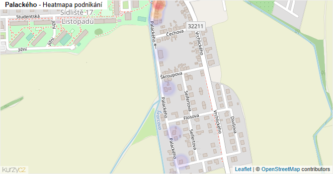 Palackého - mapa podnikání
