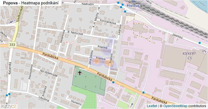 Popova - mapa podnikání