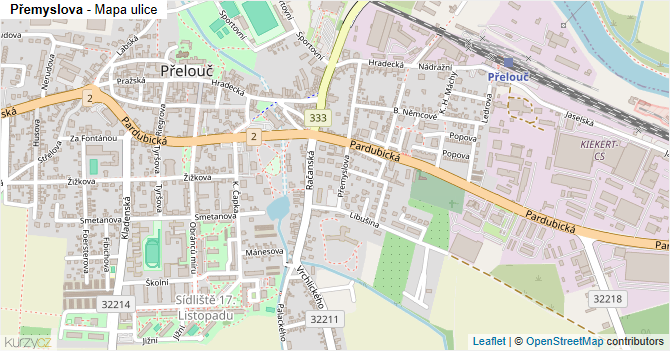 Přemyslova - mapa ulice
