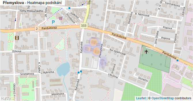 Přemyslova - mapa podnikání