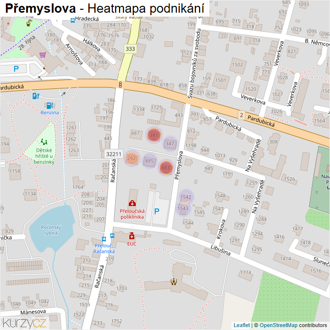 Mapa Přemyslova - Firmy v ulici.