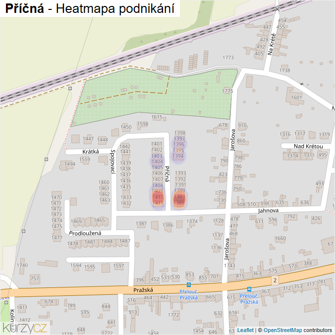 Mapa Příčná - Firmy v ulici.