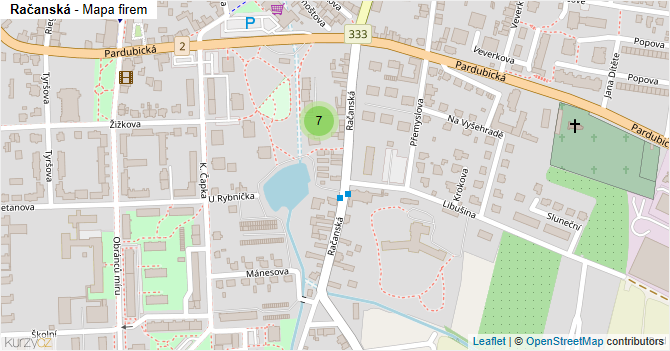 Račanská - mapa firem