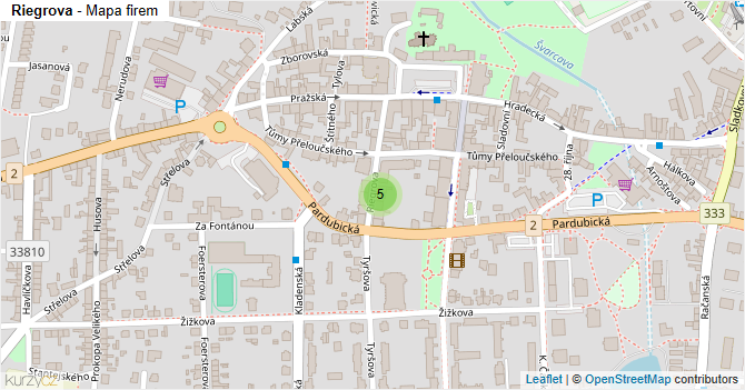 Riegrova - mapa firem