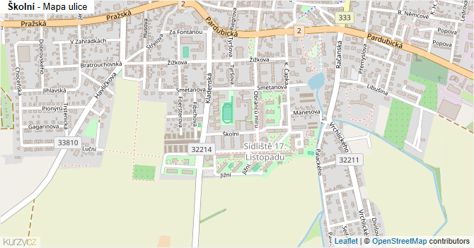 Školní - mapa ulice