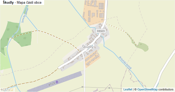 Škudly - mapa části obce