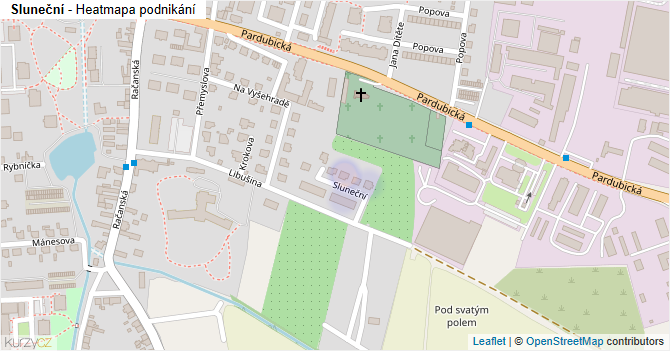 Sluneční - mapa podnikání