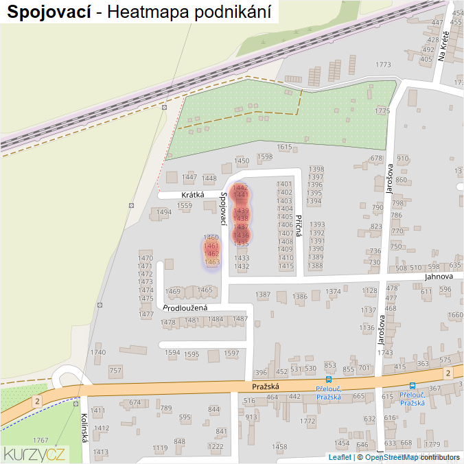 Mapa Spojovací - Firmy v ulici.