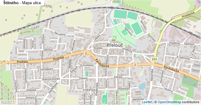 Štítného - mapa ulice