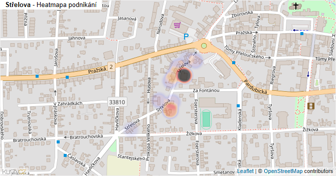 Střelova - mapa podnikání