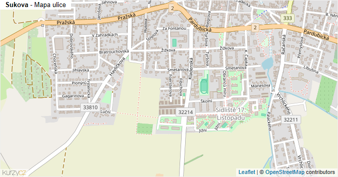 Sukova - mapa ulice