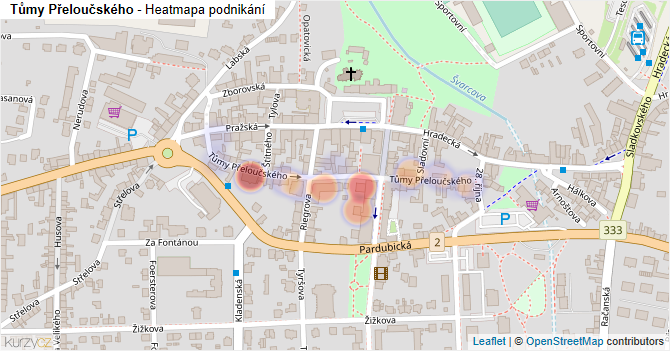 Tůmy Přeloučského - mapa podnikání