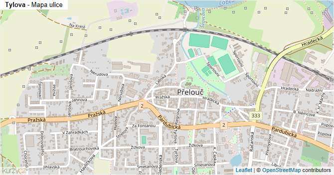 Tylova - mapa ulice