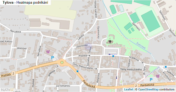 Tylova - mapa podnikání
