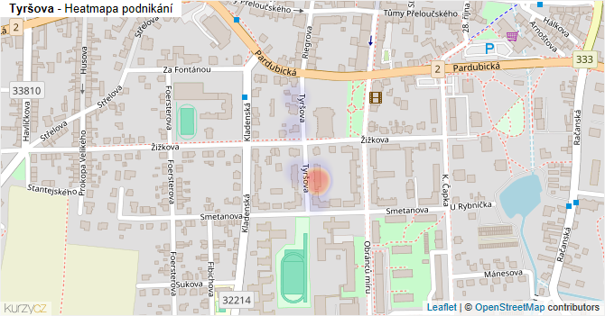 Tyršova - mapa podnikání