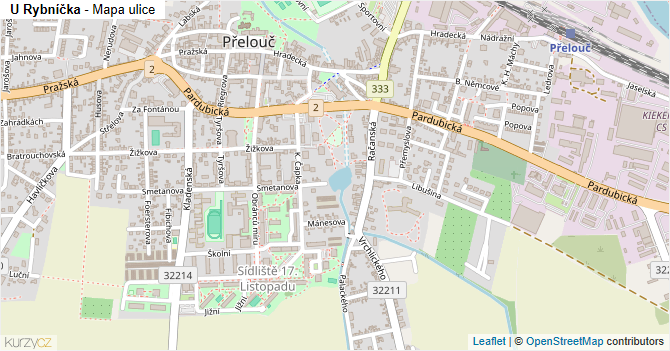 U Rybníčka - mapa ulice