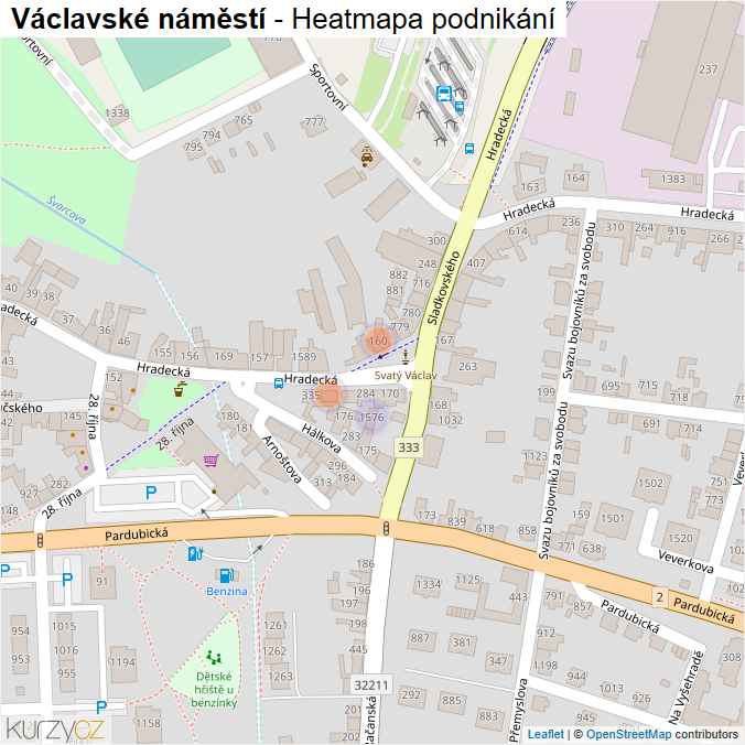 Mapa Václavské náměstí - Firmy v ulici.