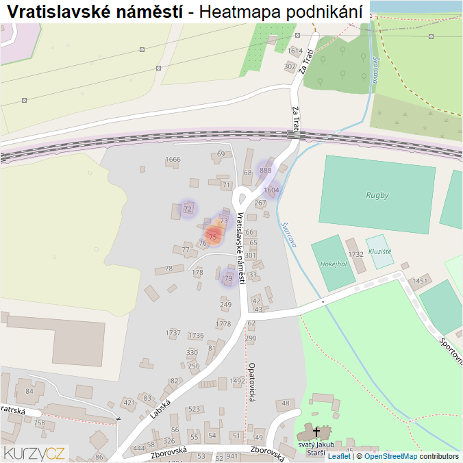 Mapa Vratislavské náměstí - Firmy v ulici.
