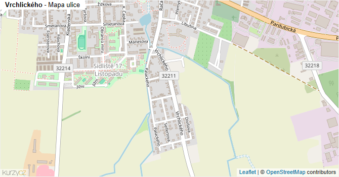 Vrchlického - mapa ulice